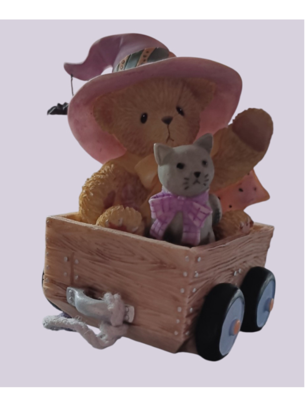 Cherished Teddies Bear and Cat NIB Halloween Figurine in Wagon.
112803